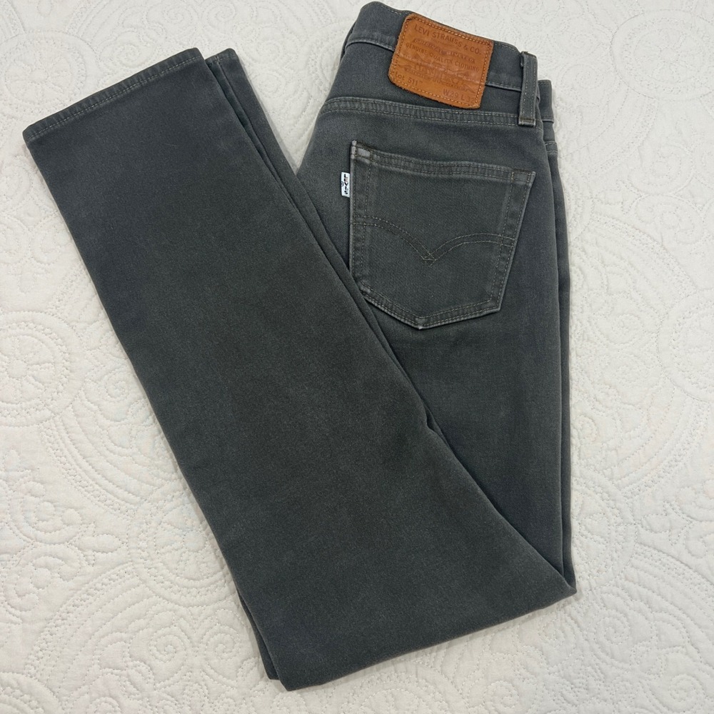 Levis‎ Premium 511 Slim Jeans Charcoal Gray Mens 29x32 Premium Denim Big E